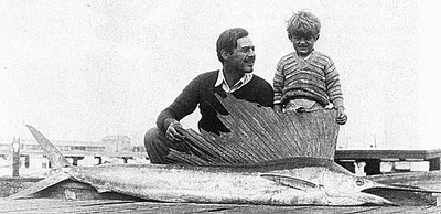 Jack Hemingway - Fly fisherman, conservationist, and writer, WWII OSS Agent & Croix de Guerre recipient (r) Son of Ernest.